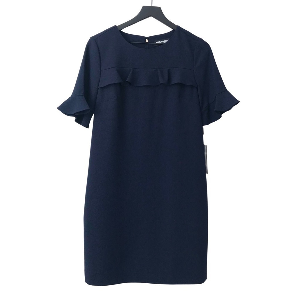 New! Karl Lagerfeld Ruffle Sleeve Sheath Dress